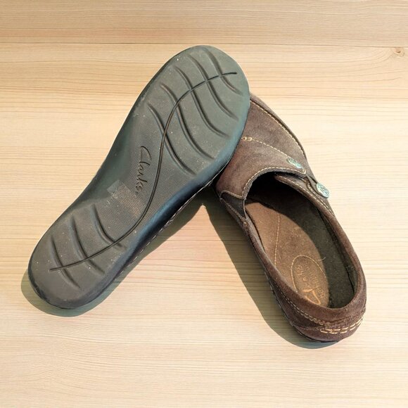 Clarks Brown Suede Leather Ashland Lane Q Slip-On Loafer Shoes - 9.5M - Picture 4 of 5